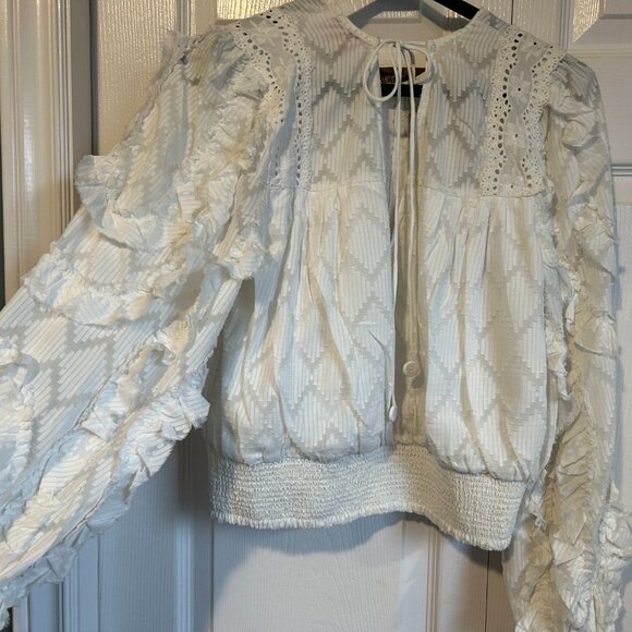 Anthropologie - Not So Serious - Donna Lace Blouse - White - Picture 12 of 13